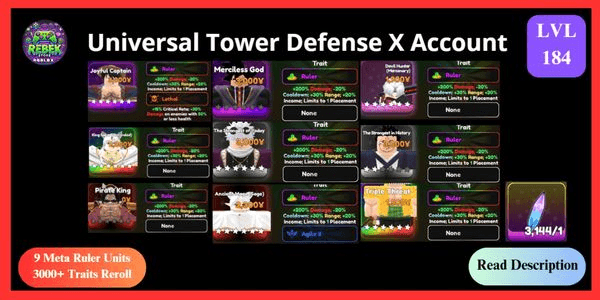 Gambar Product Account 9 Meta Ruler - Sailor King, Merciless God, Joyfull Captain, TSOT, TSIH, Ancient Mage, Pirate King, Devil Hunter, Triple Threat + 3000+ Trait
