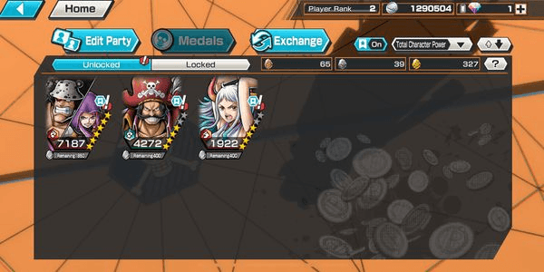 Gambar Product Akun 2 Extreme Max | Roger EX | Yamato V2 EX | Kuma Max | Log Bandai | GF 327 | Solo Fresh | [Android/iOS] - One Piece Bounty Rush