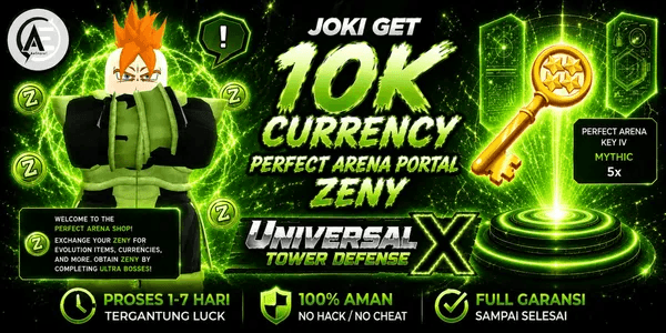 Joki Get 10K Currency Perfect Arena Portal Zeny (Ultra Boss Shop) || Universal Tower Defense X (UTDX) ||