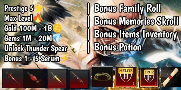Akun Banyak Bonus + Prestige 5 - AOTR