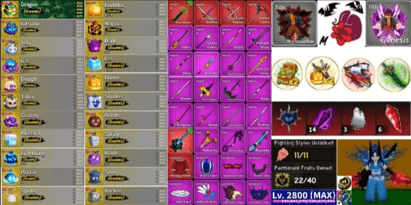 Gambar Product Blox Fruit account Sultan specs