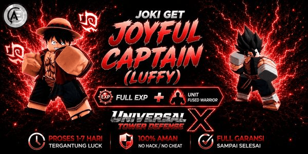 Gambar Product Joki Get Joyful Captain (Luffy Universal) + Bonus || Universal Tower Defense X (UTDX) ||