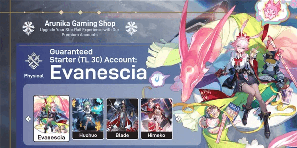STARTER ACCOUNT - RATE ON (BANNER CHARACTERS) - EVANESCIA + HUOHUO + BLADE + HIMEKO || CHECK DESCRIPTION FOR DETAILS [ASIA]