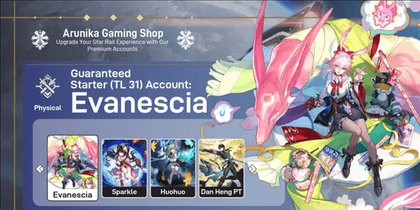 STARTER ACCOUNT - EVANESCIA + SPARKLE + HUOHUO + DAN HENG PT || CHECK DESCRIPTION FOR DETAILS [ASIA]