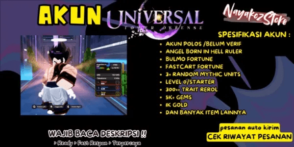 Akun Angel Born in Hell Universal Tower Defense