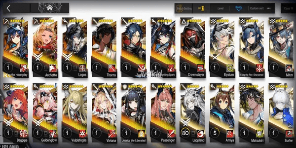 ARKNIGHTS GLOBAL STARTERMID 13*6 , LIMITED CHEN ALTER , LOGOS,JESSICA ALTER,BLAZE ALTER,BAGPIPE,THORN,GOLDENGLOW,ZUO LE,VULPISFOGLIA,VIVIANA,ARCHETTO