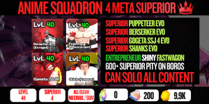 4 Superior Meta Account (Puppetear, Berserker, Gometa, Shanks) + 600 Pity On Boros - Anime Squadron