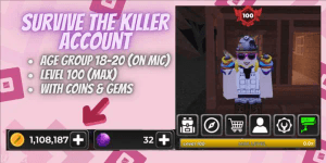 Account Survive The Killer | Level 100 | 1.1m Coins