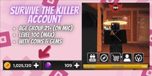 Account Survive The Killer | Level 100 | 1m Coins