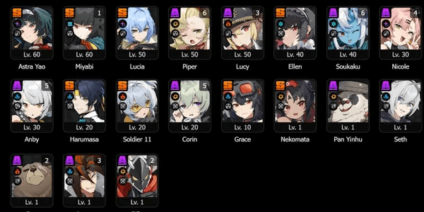 Miyabi M1 + Sign + Astra yao + Sign + Lucia + Ellen + Harumasa + Soldier 11 + Grace IK 52 SERVER ASIA