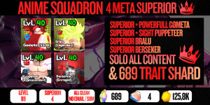 Account 4 Superior Meta (Gometa, Puppeteer, Berserker, Garu) - Anime Squadron
