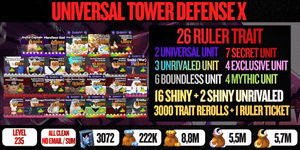 Account 26 Ruler + 16 Shiny (MAXED - Joyful Captain, Merciless God, Shiny King Sailor, Shiny Triple Threat, Angel Born In Hell 6 Boundless) - UTDX