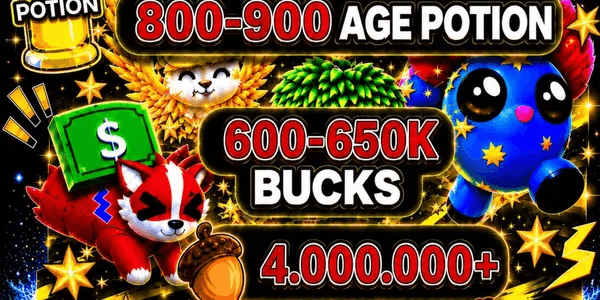 Account Adopt Me with the event acorn, bucks and age potion