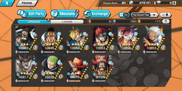 3 ex Extreme Max Account | Kizaru Borsalino max | Kaido Max | Roger B5 | GF 117 | Log Bandai | Solo Fresh | [Android/iOS] - One Piece Bounty Rush