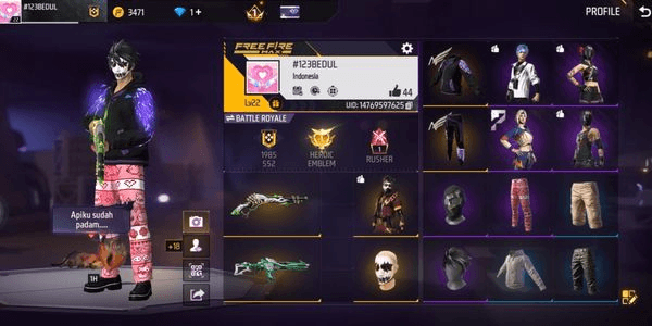 Gambar Product #8 Akun SG2 LUMUT + Face Joker + Full Anggle + Rambut Kakasi