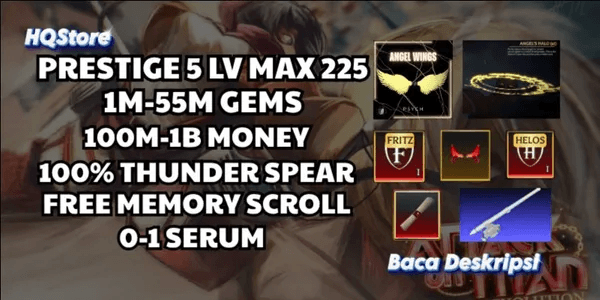 AOTR Account Many Bonuses | 30% Discount | Super Cheap - Attack on Titan Revolution