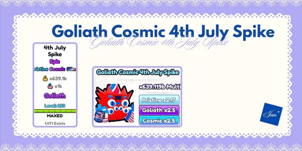 Goliath Cosmic 4th July Spike (x639B Normal World, x1k Event World)