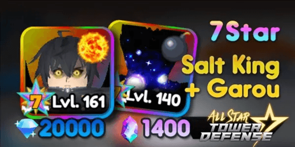 Account ASTD 7 Star (SALT KING + GAROU) All Star Tower Defense