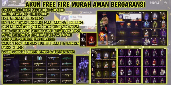 FREE FIRE ACCOUNT WITH SG LOBBY SKIN | HAS EVO GUN | CHEAP | SAFE | TRUSTED | WARRANTY
