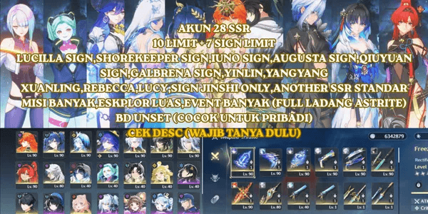 [SEA] 28 SSR,10 LIMITED+7 SIGN,LUCILLA SIGN,SHOREKEEPER SIGN,IUNO SIGN,AUGUSTA SIGN,QIUYUAN SIGN,GALBRENA SIGN,YINLIN,XUANLING,REBECCA,LUCY,SIGNJINSHI