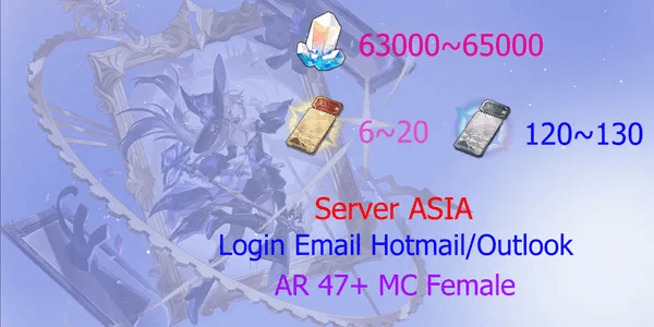 Reroll Account 300-350x Gacha Female [ASIA]