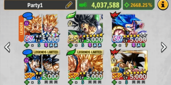 Dragon Ball Legends Account | UL Goku & Vegeta Max | UL Gogeta | LR Broly *1+ [Android/iOS]