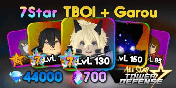 Account ASTD 3x 7 Star (TBOI + GAROU + KIRITO) All Star Tower Defense