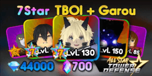 Account ASTD 3x 7 Star (TBOI + GAROU + KIRITO) All Star Tower Defense