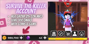 Account Survive The Killer | Level 100 | 980k Coins