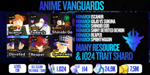 Akun 5 Monarch + 2 Divinity (ALL META - Gojo Vs Sukuna, Shinobi God, Iscanur, SHINY Devoted Demon, Reaper, Sprintwagon)