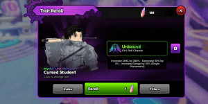 Starter account Anime Expedition (Cursed student (Yuta) Trait Unbound 0.1%) + Random reroll