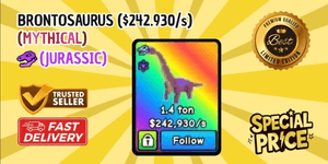 PET LIMITED!!! - JURA BRONTOSAURUS ($242.930/s) | BUILD A ZOO