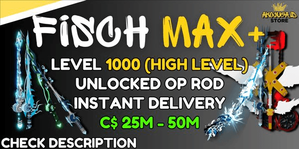 Gambar Product Akun Fisch - Level 1000 (MAX) | 75% Rod Unlocked - C$ 150M+ - Unlocked Submarine