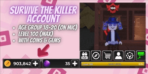 Account Survive The Killer | Level 100 | 903k Coins