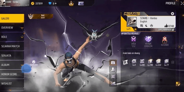 OLD FF ACCOUNT SG EVO X LUMUT EVO 3 MAX OTW 1 + FJ V2 HURRY UP BUY SAFE ANTI HACKBACK GUARANTEED 1000% VERY CHEAP