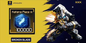 100K Katana Piece 3 - Broken Blade