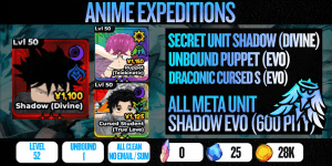 Unbound Puppet Evo Account + Megumi Evo (600 Unbound Pity) - Anime Expeditions