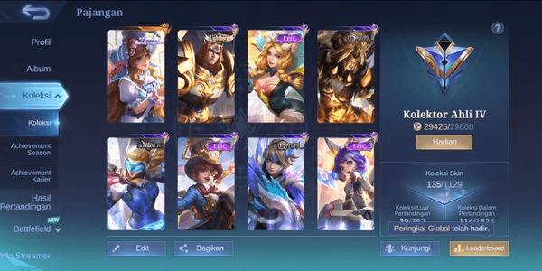 Gambar Product MOBILE LEGEND ACCOUNT | EXPERT COLLECTOR | MANY EPIC SKINS | CHEAP AND SAFE