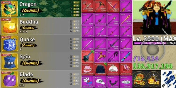 Gambar Product Akun blox fruit level max