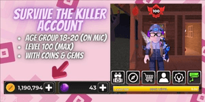 Account Survive The Killer | Level 100 | 1.19m Coins