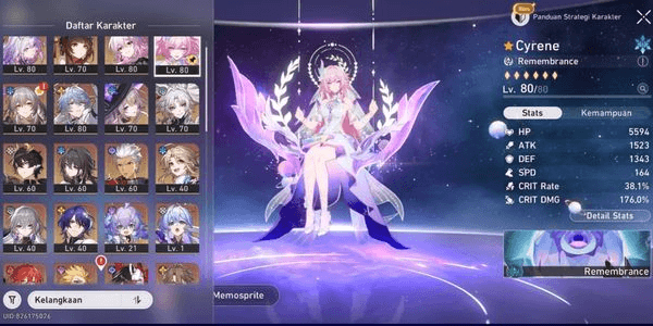 Gambar Product 15 LIMIT, CASTORICE + CYRENE + LINGSHA + EVERNIGHT + SUNDAY + THE HERTA + DANHENG PT + GILGAMESH, 1X GCS, 27X TICKET