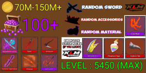 King Legacy Max Account - Bloodmoon Twins - Saber - Authentic Triple Katana - Acroscyth - Ethereal - hell sword - Random Sword/accessories/material