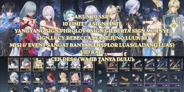 Gambar Product [ASIA] 20 SSR 10 LIMITED + 4 SIGNATURE LIMITED, YANGYANG SIGNATURE, PHROLOVA SIGNATURE, GILBERTA SIGNATURE, MORNYE, SIGNATURE, LUCY, REBECCA, LYANE, IUNO, LUUK R1