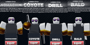 Akun 4 Shiny Style (Coyote, Drill, Bald, Nanomachines)