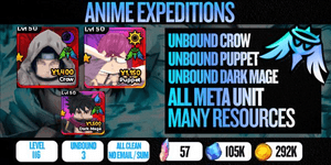 3 Unbound Meta Account (Crow, Dark Mage, Puppet)