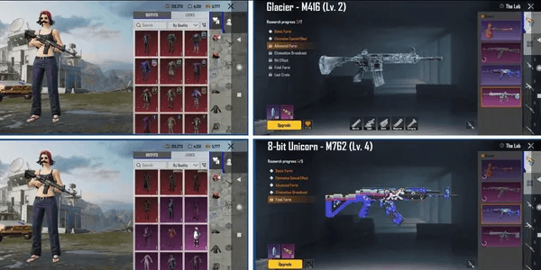 HIGH LEVEL 74 | GLACIER LEVEL 2 | 9X ROYALE PASS | 6 MYTHIC SETS | 4 WEAPON LAB