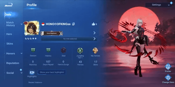 CHEAPEST LEGEND SKIN HOK ACCOUNT!!
