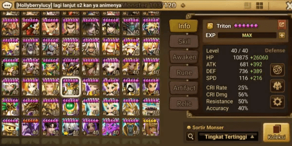 Asia 5 LD5 Dark Jin, Han, Nigong, Asima and Jager + 80 NB5, 229 6Star Monster