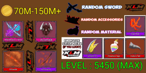 King Legacy Max Account - Bloodmoon Twins - Acromask - Ethereal - hell sword - Random Sword/accessories/material