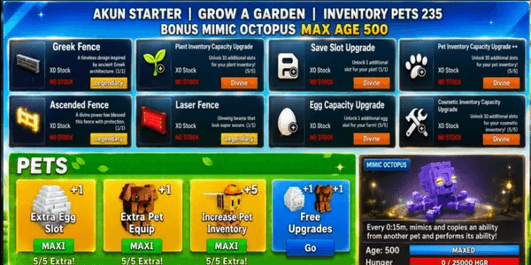Grow A Garden | Account Starter Collection 7 | As Per Picture